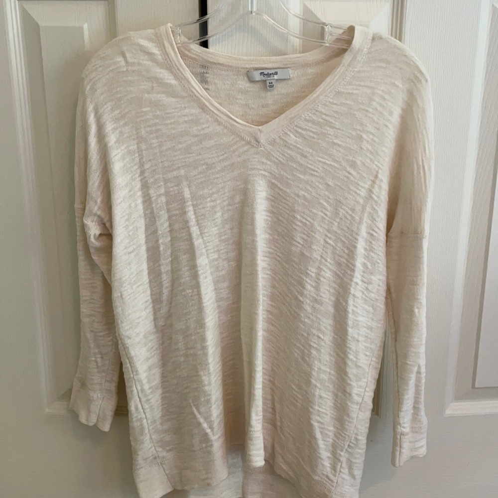 Off White, Madewell, V Neck Sweater